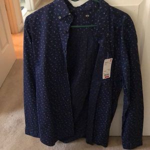 Blue Uniqlo button down dress shirt